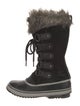 Sorel Suede Fur Trim Lace-Up Boots
