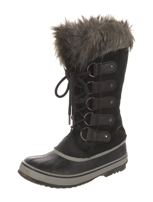 Sorel Suede Fur Trim Lace-Up Boots