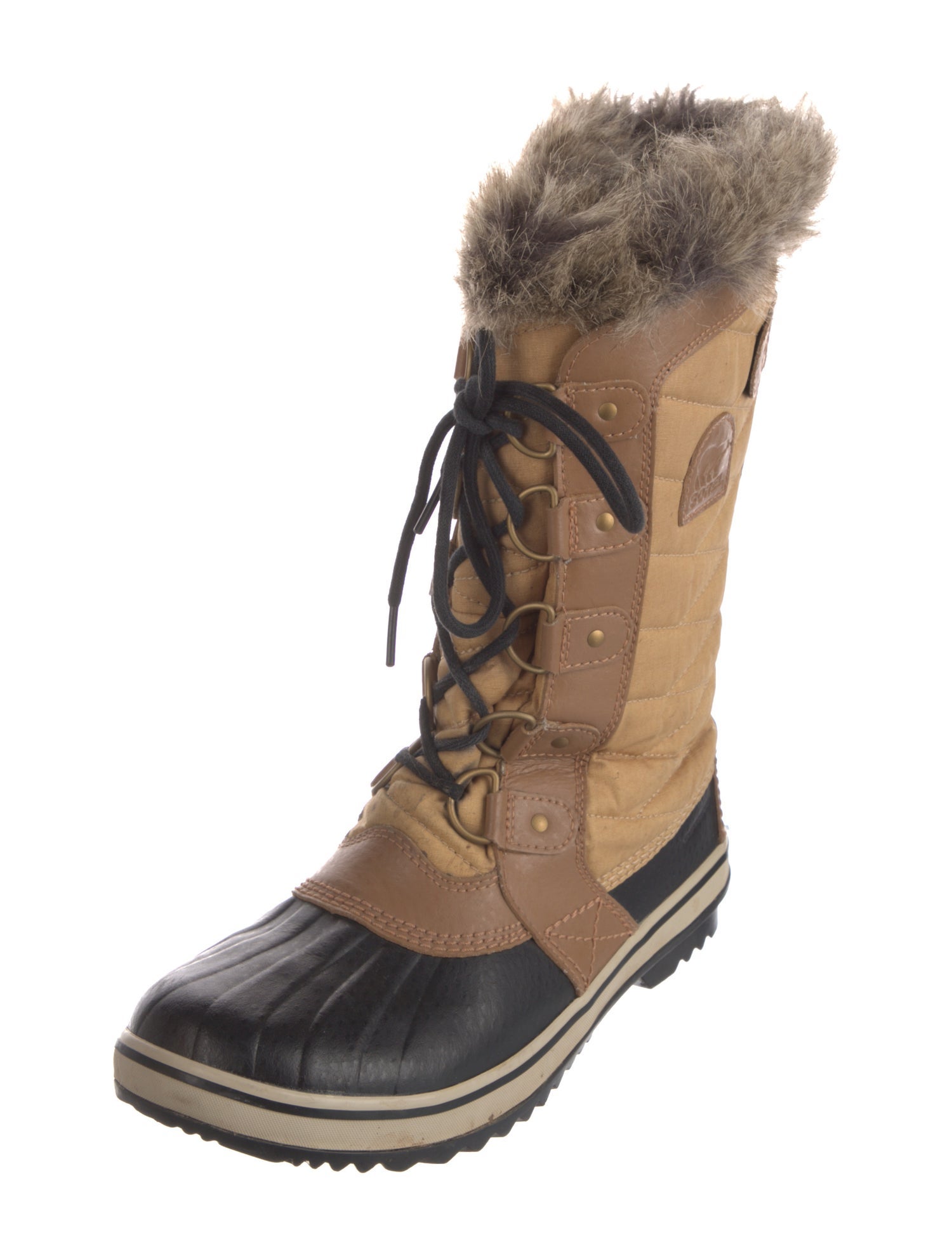 Sorel Leather Colorblock Pattern Lace-Up Boots