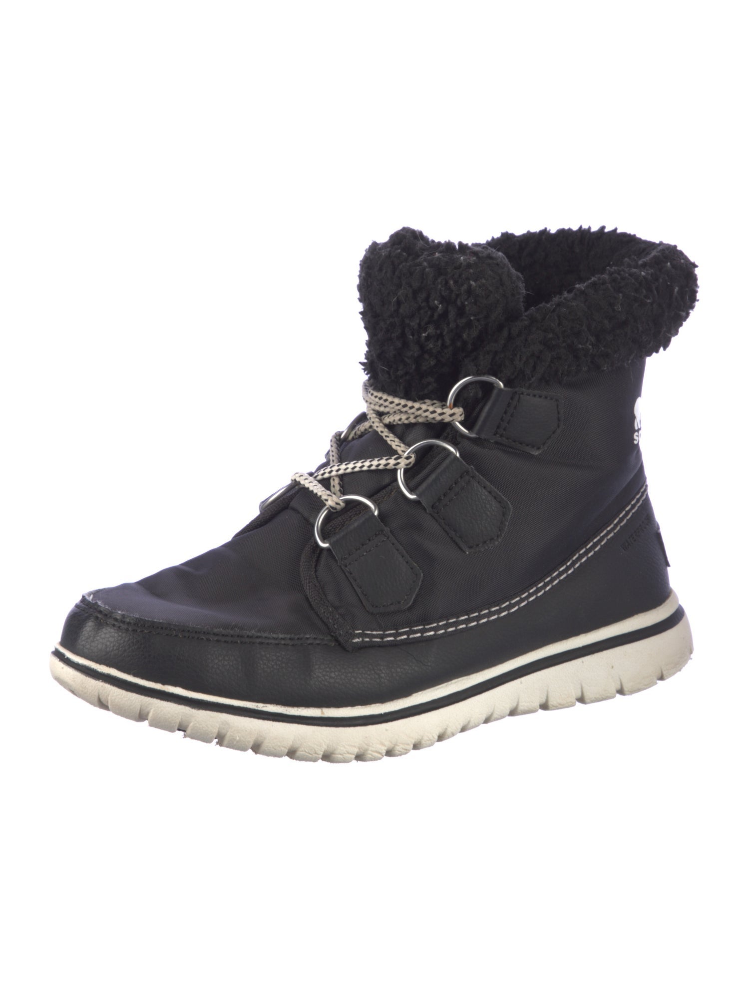 Sorel Nylon Fur Trim Lace-Up Boots