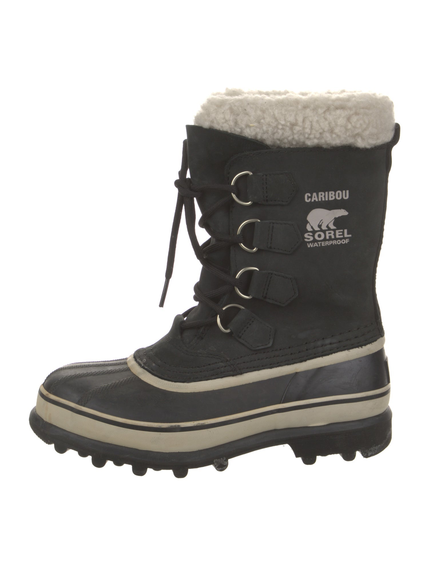 Sorel Leather Fur Trim Lace-Up Boots