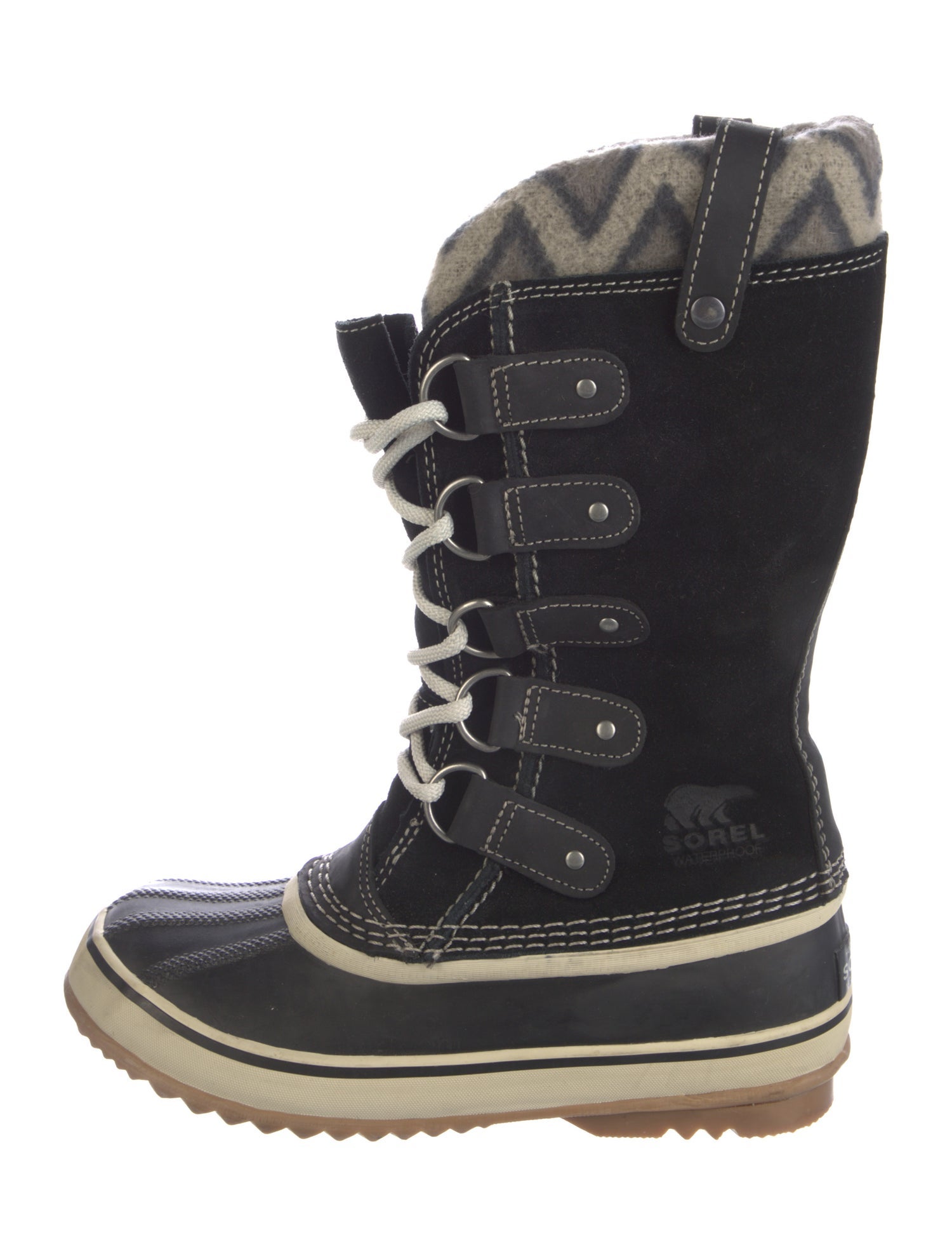 Sorel Suede Colorblock Pattern Lace-Up Boots