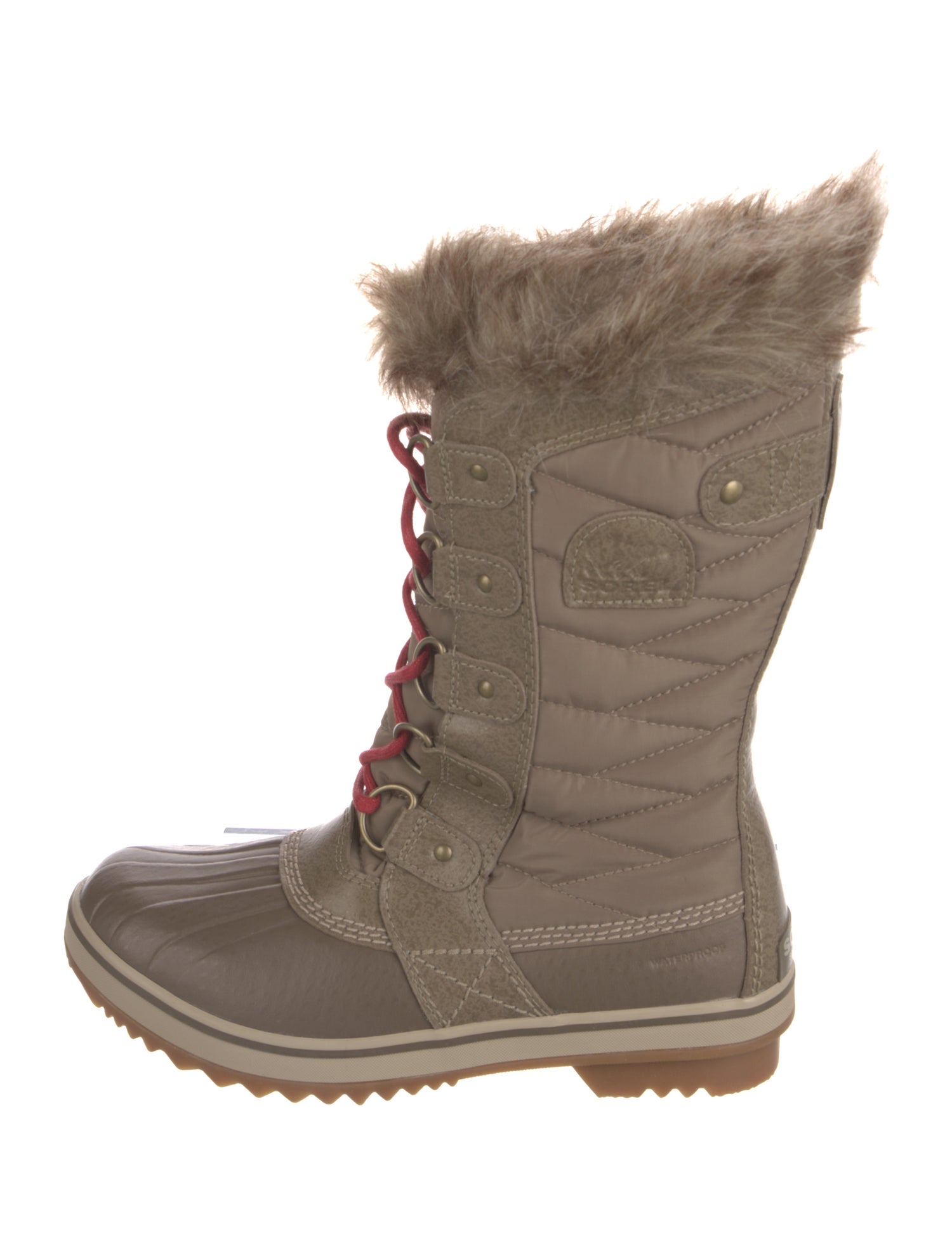 Sorel Nylon Fur Trim Lace-Up Boots