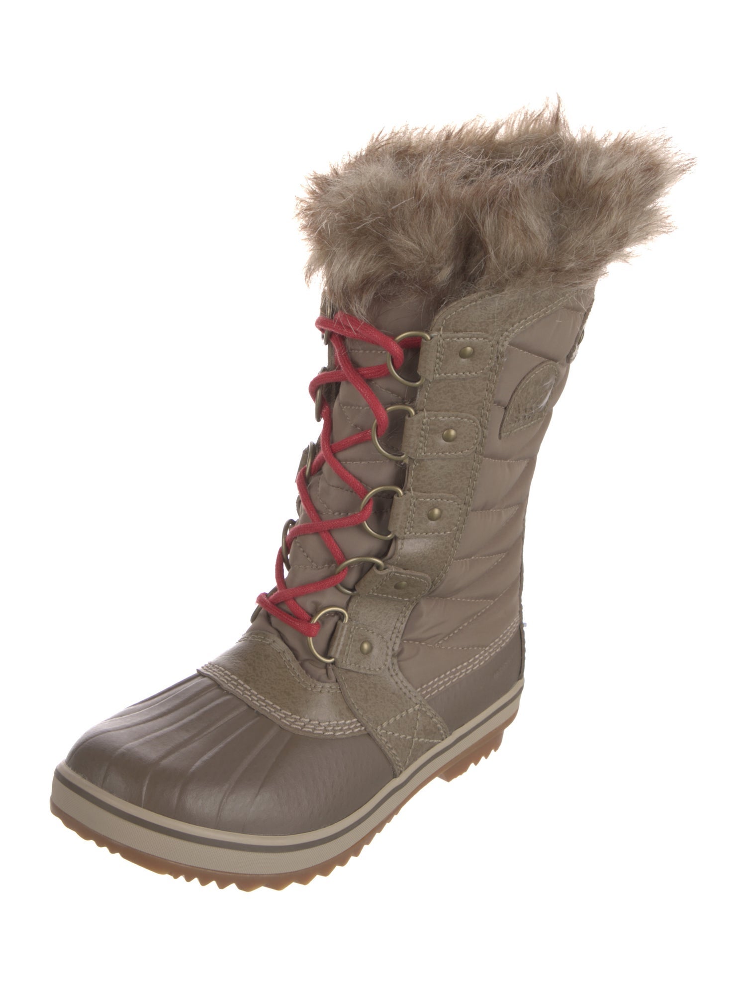 Sorel Nylon Fur Trim Lace-Up Boots