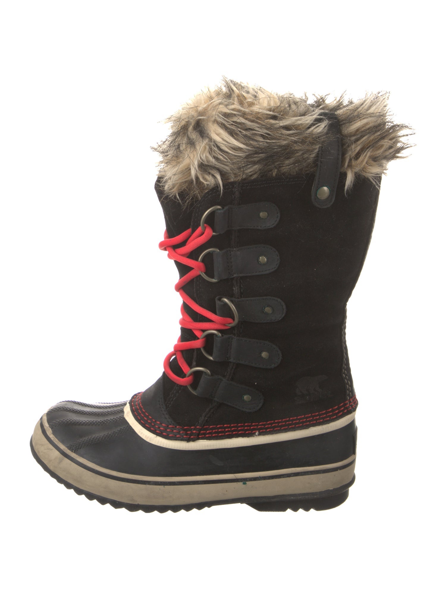 Sorel Suede Faux Fur Trim Lace-Up Boots
