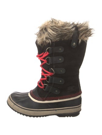 Sorel Suede Faux Fur Trim Lace-Up Boots