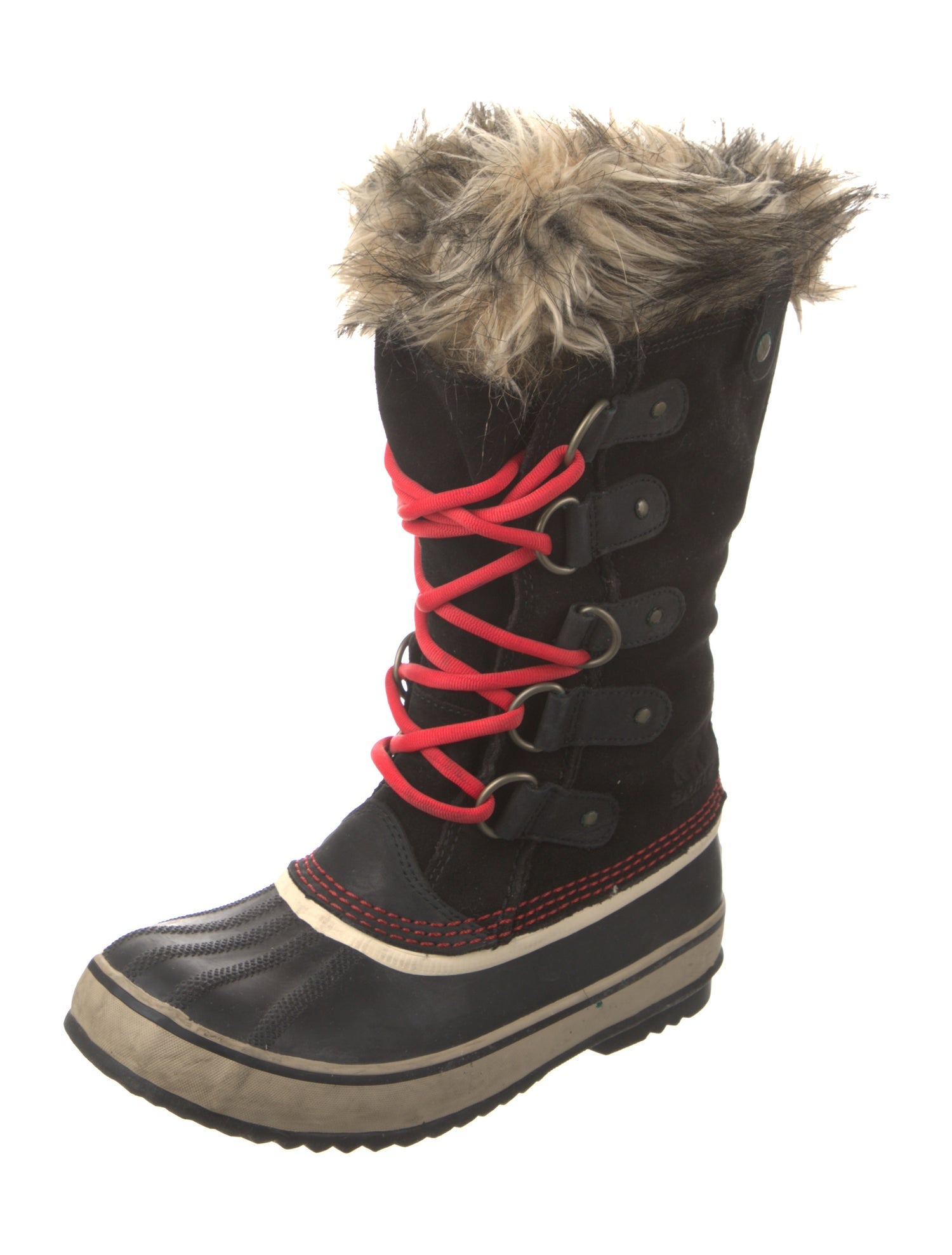 Sorel Suede Faux Fur Trim Lace-Up Boots
