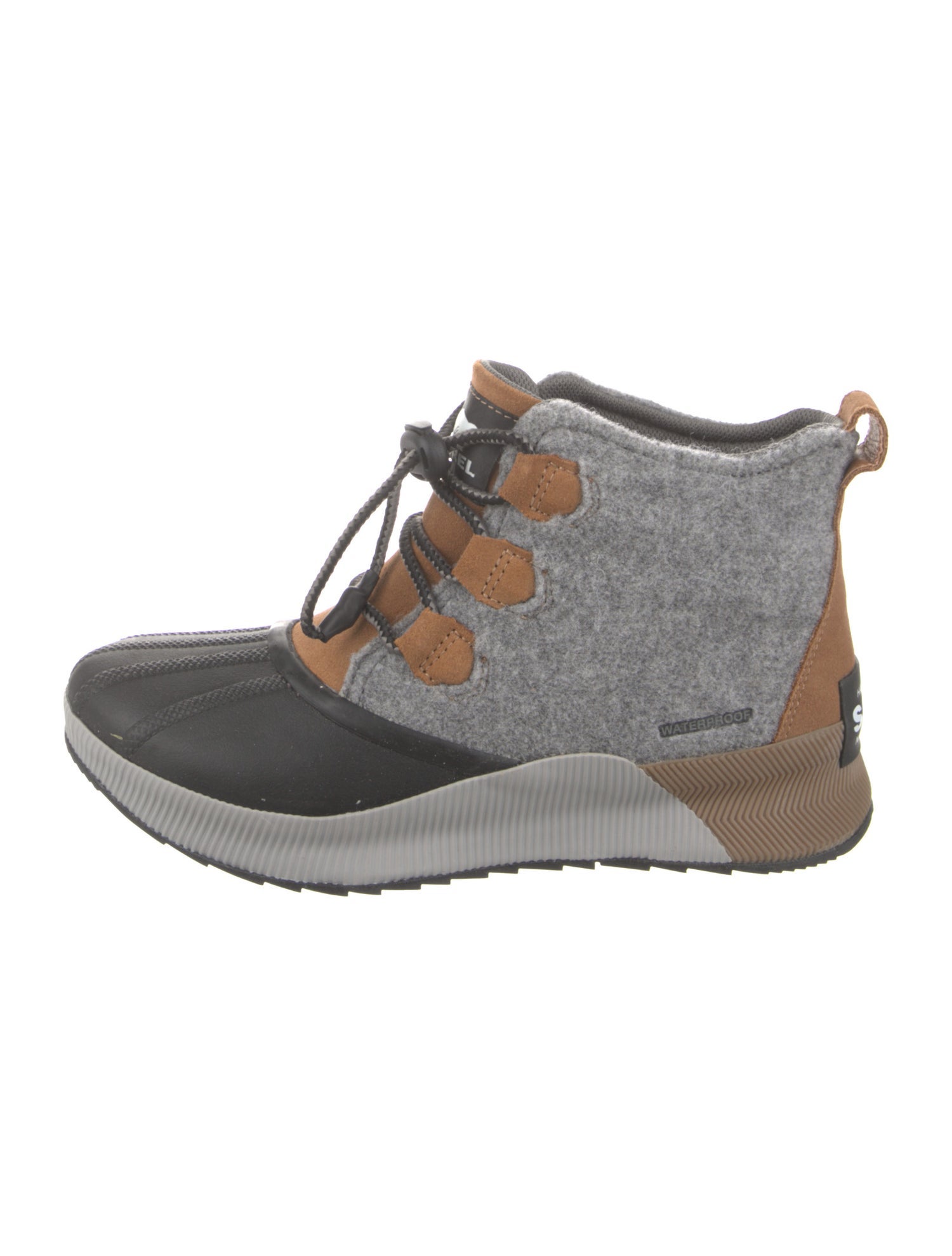 Sorel Leather Colorblock Pattern Lace-Up Boots