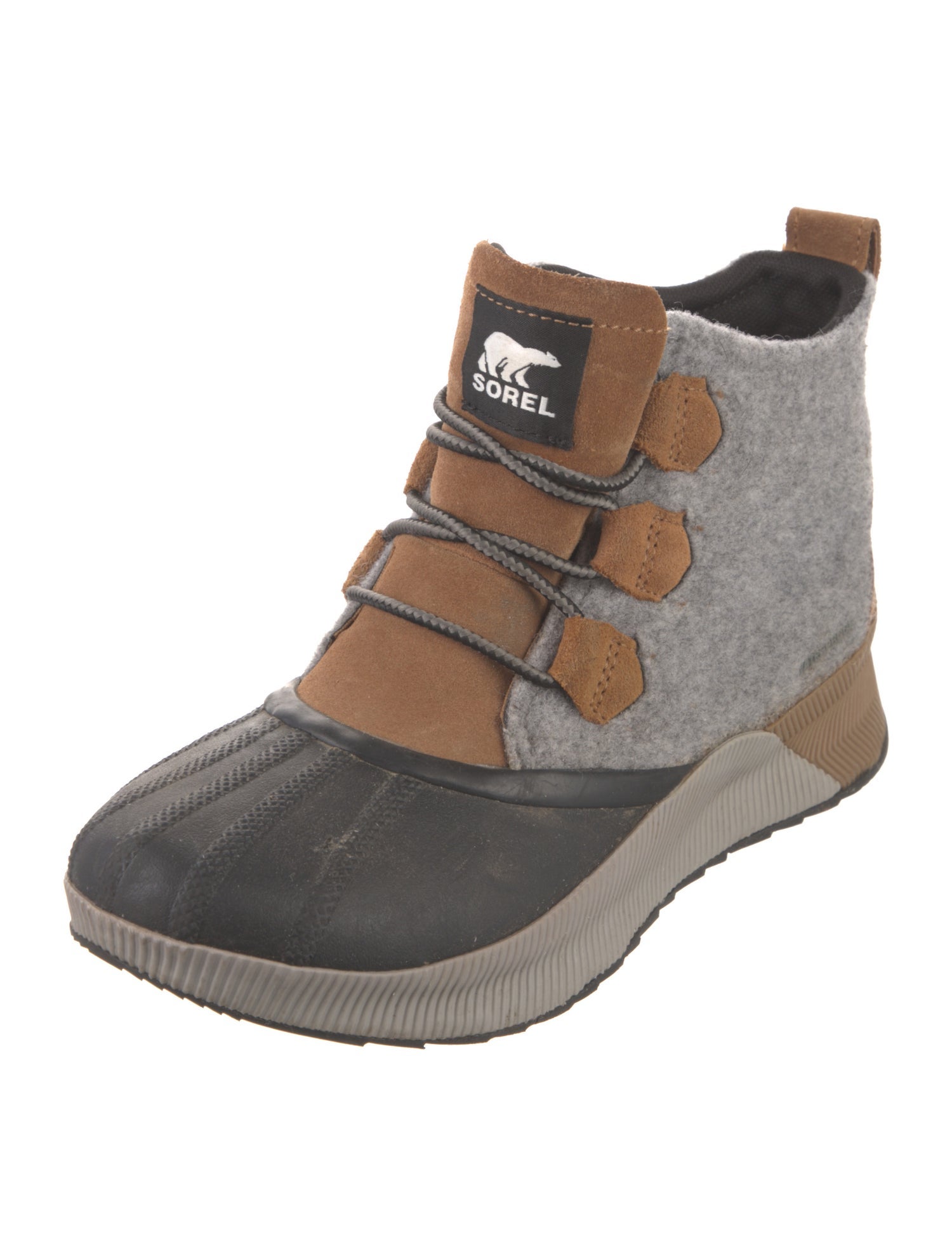 Sorel Suede Colorblock Pattern Lace-Up Boots