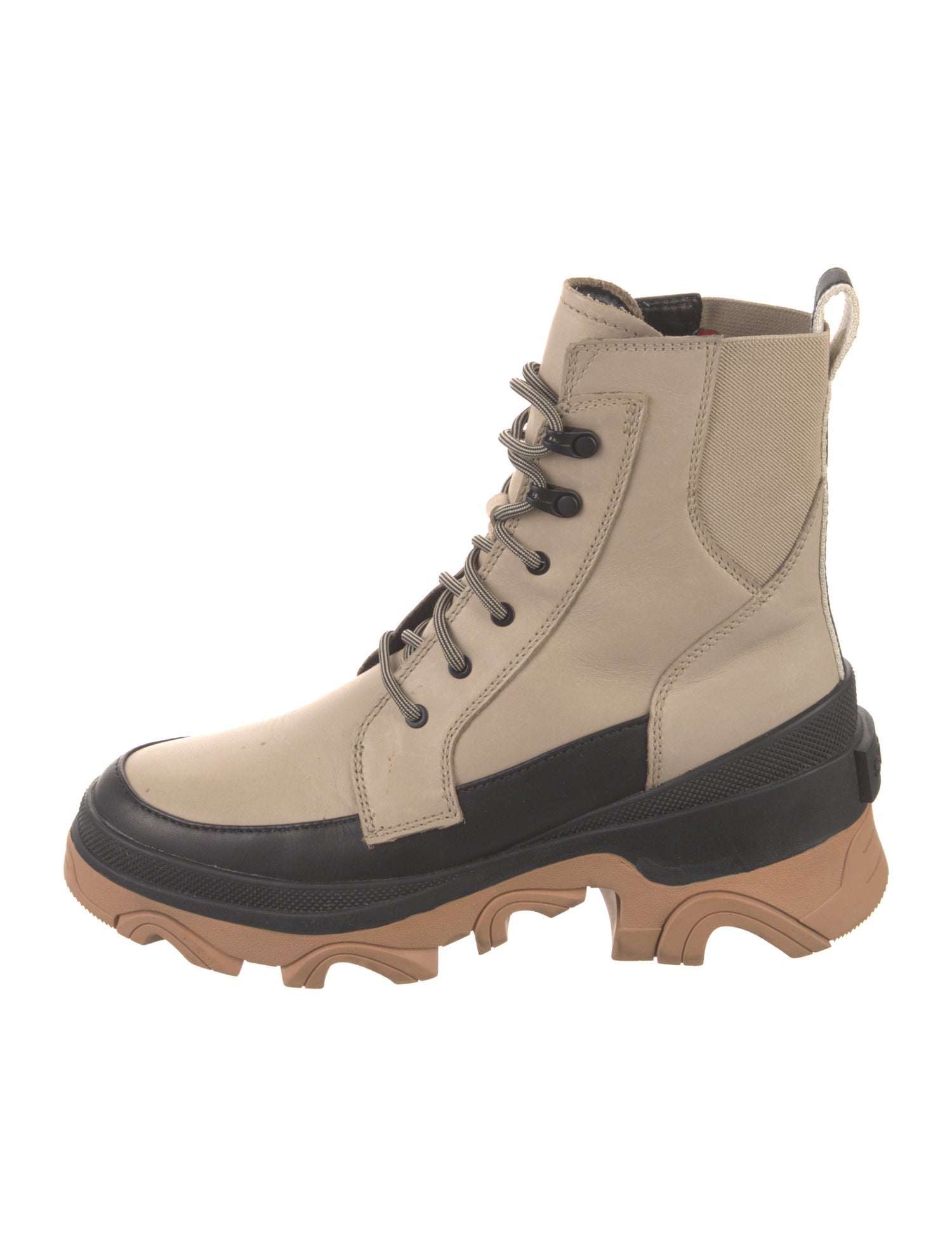 Sorel Leather Colorblock Pattern Combat Boots
