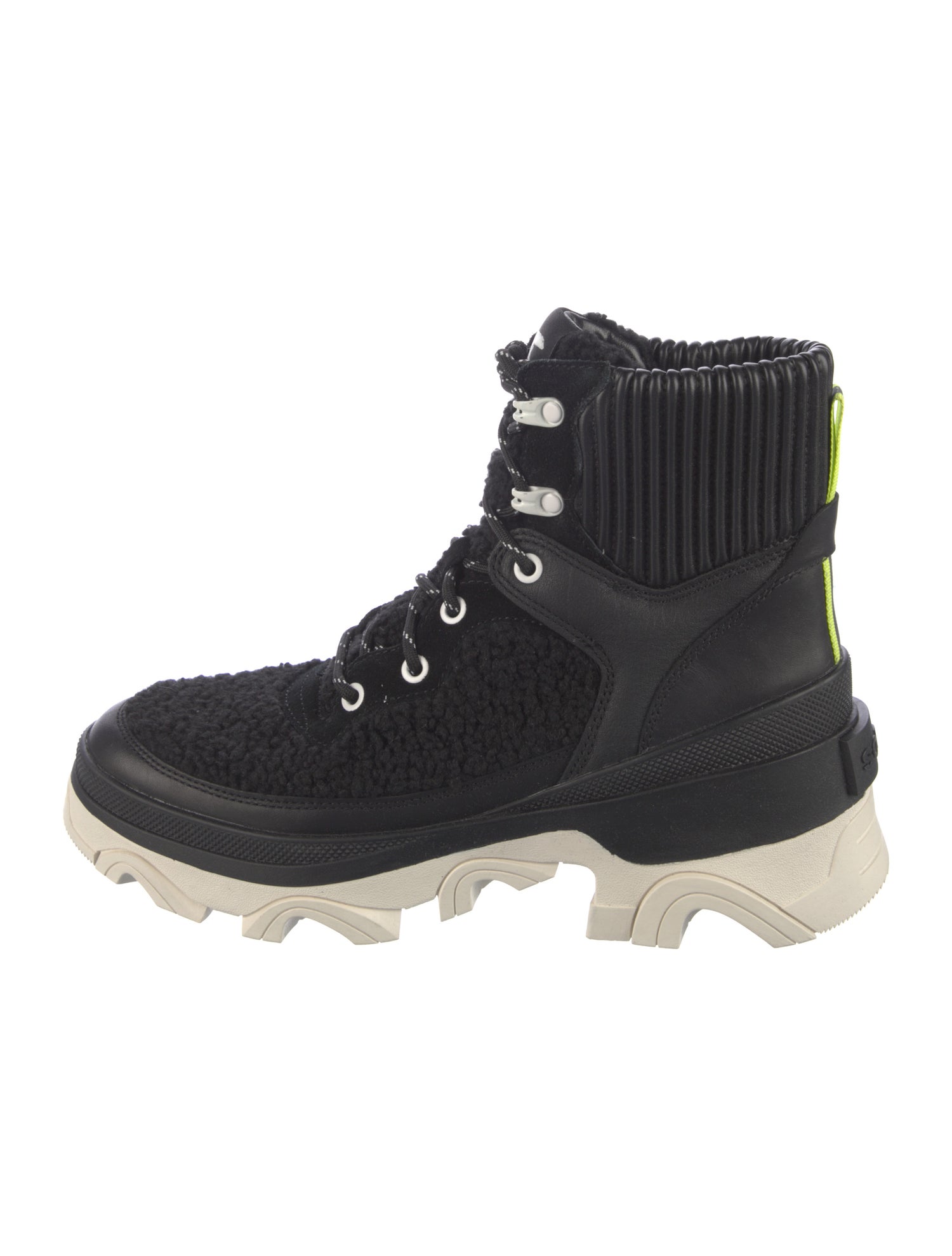 Sorel Leather Colorblock Pattern Combat Boots