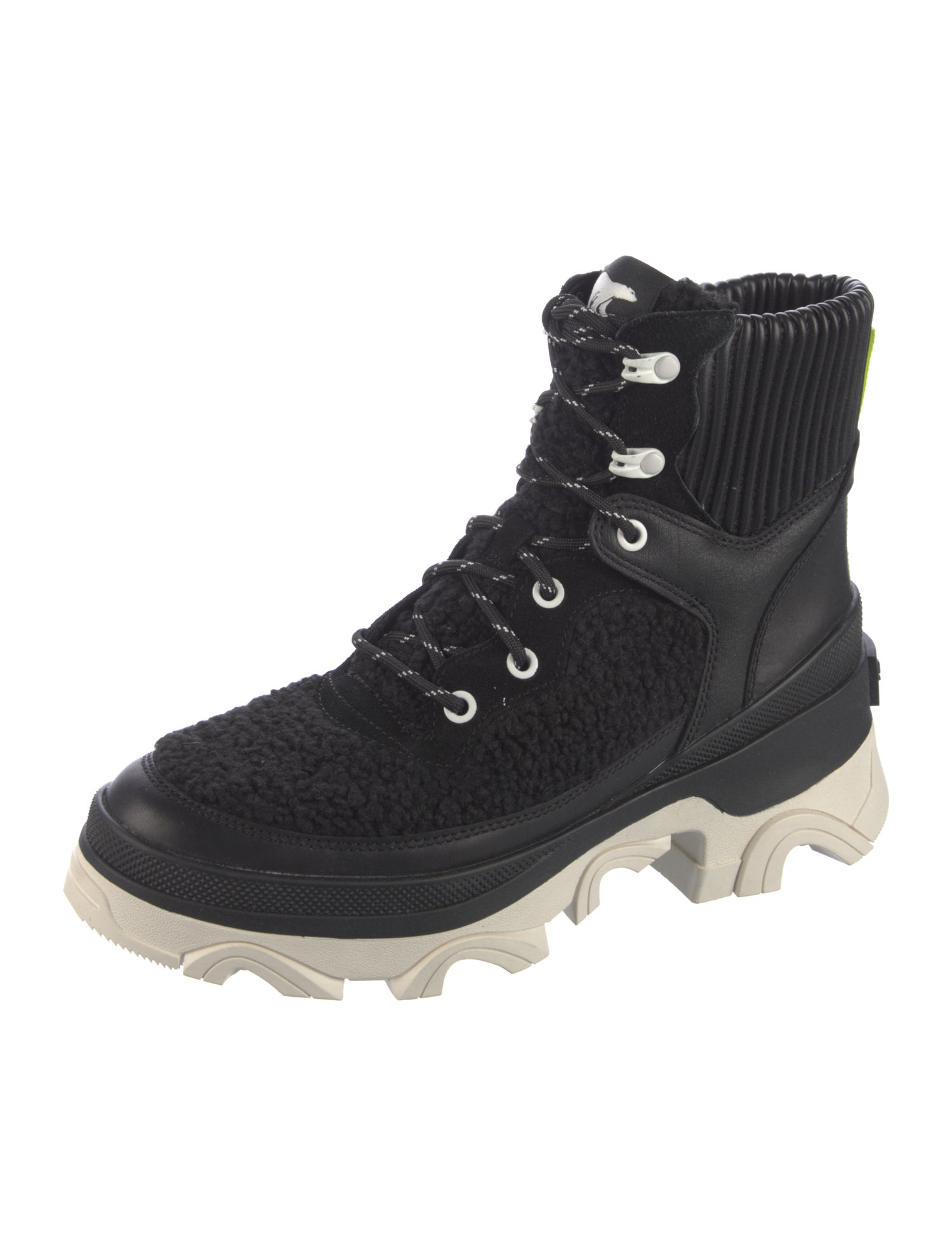 Sorel Leather Colorblock Pattern Combat Boots