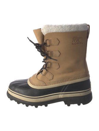 Sorel Suede Fur Trim Lace-Up Boots