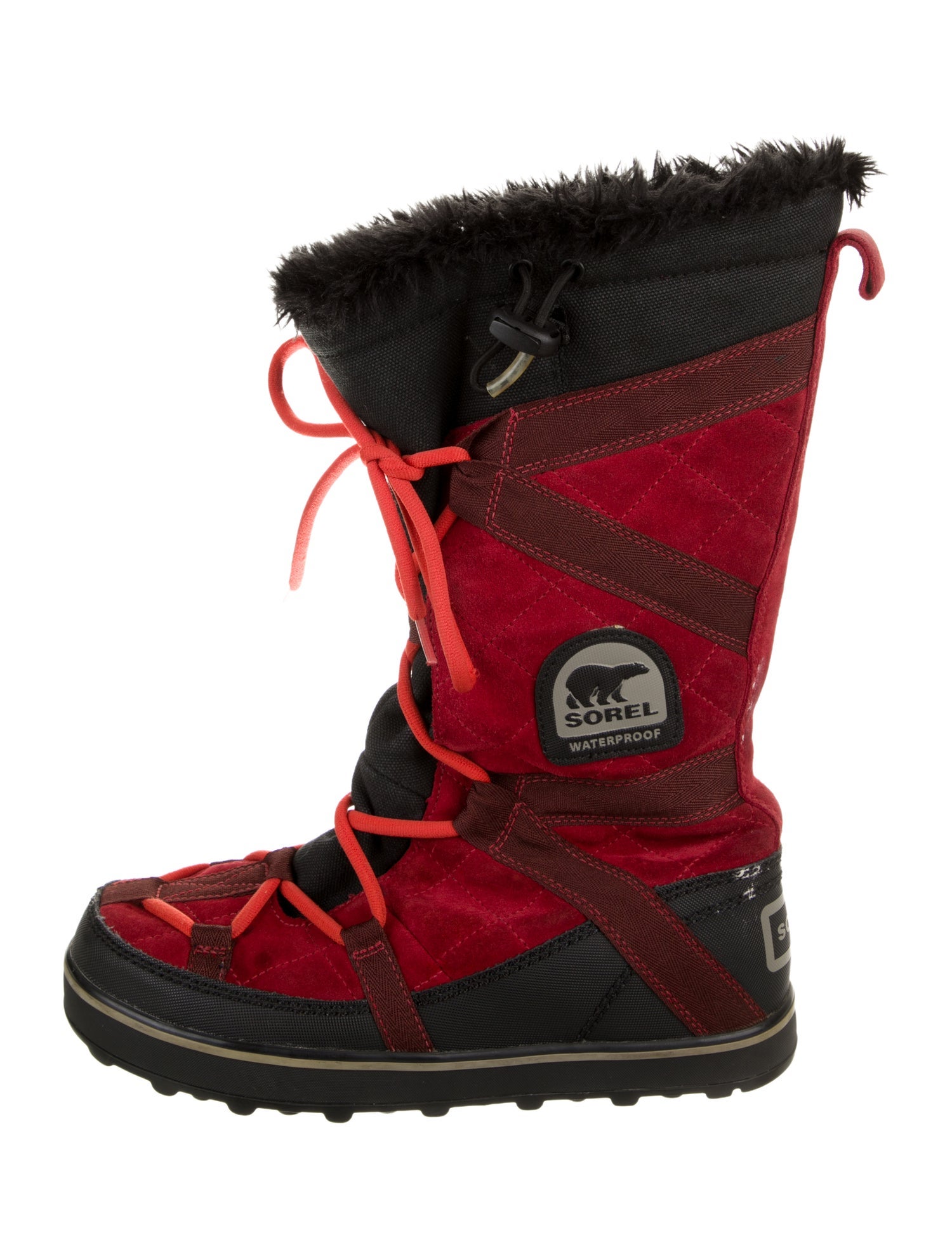 Sorel Suede Colorblock Pattern Lace-Up Boots