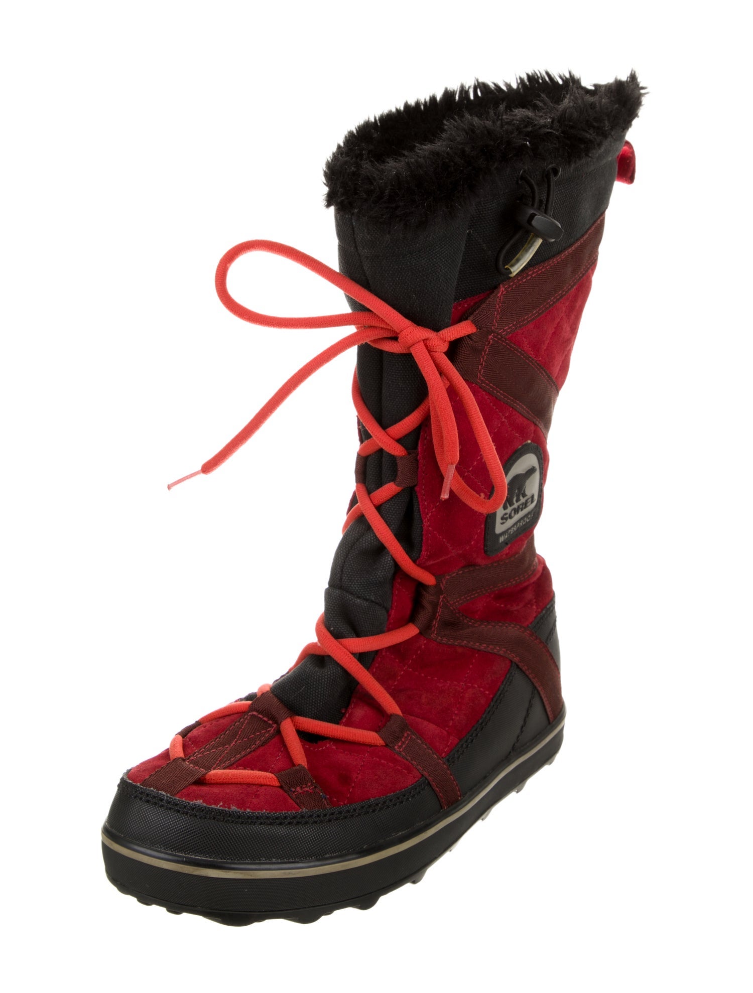 Sorel Suede Colorblock Pattern Lace-Up Boots