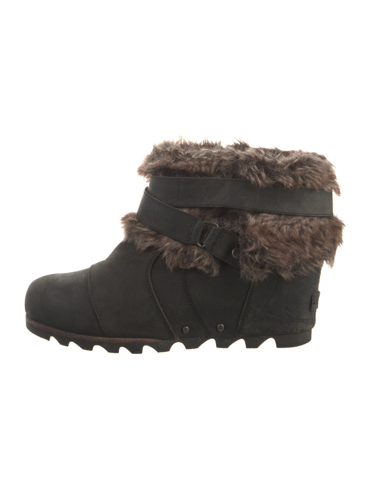 Sorel Suede Faux Fur Trim Rain Boots