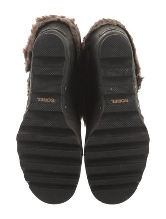 Sorel Suede Faux Fur Trim Rain Boots