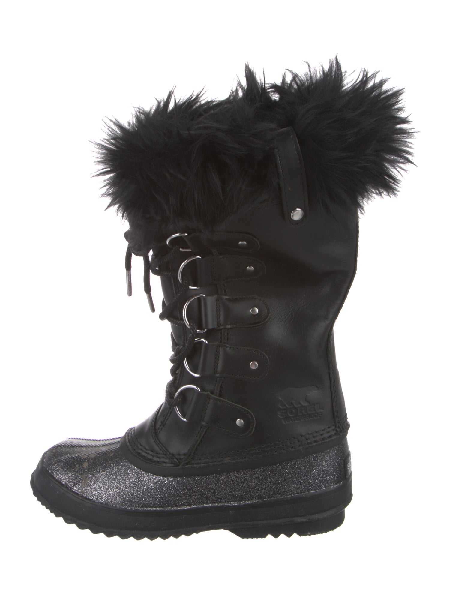 Sorel Leather Glitter Accents Lace-Up Boots
