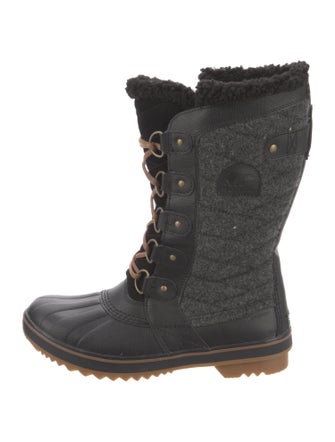 Sorel Wool Faux Fur Trim Combat Boots