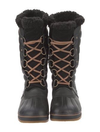 Sorel Wool Faux Fur Trim Combat Boots