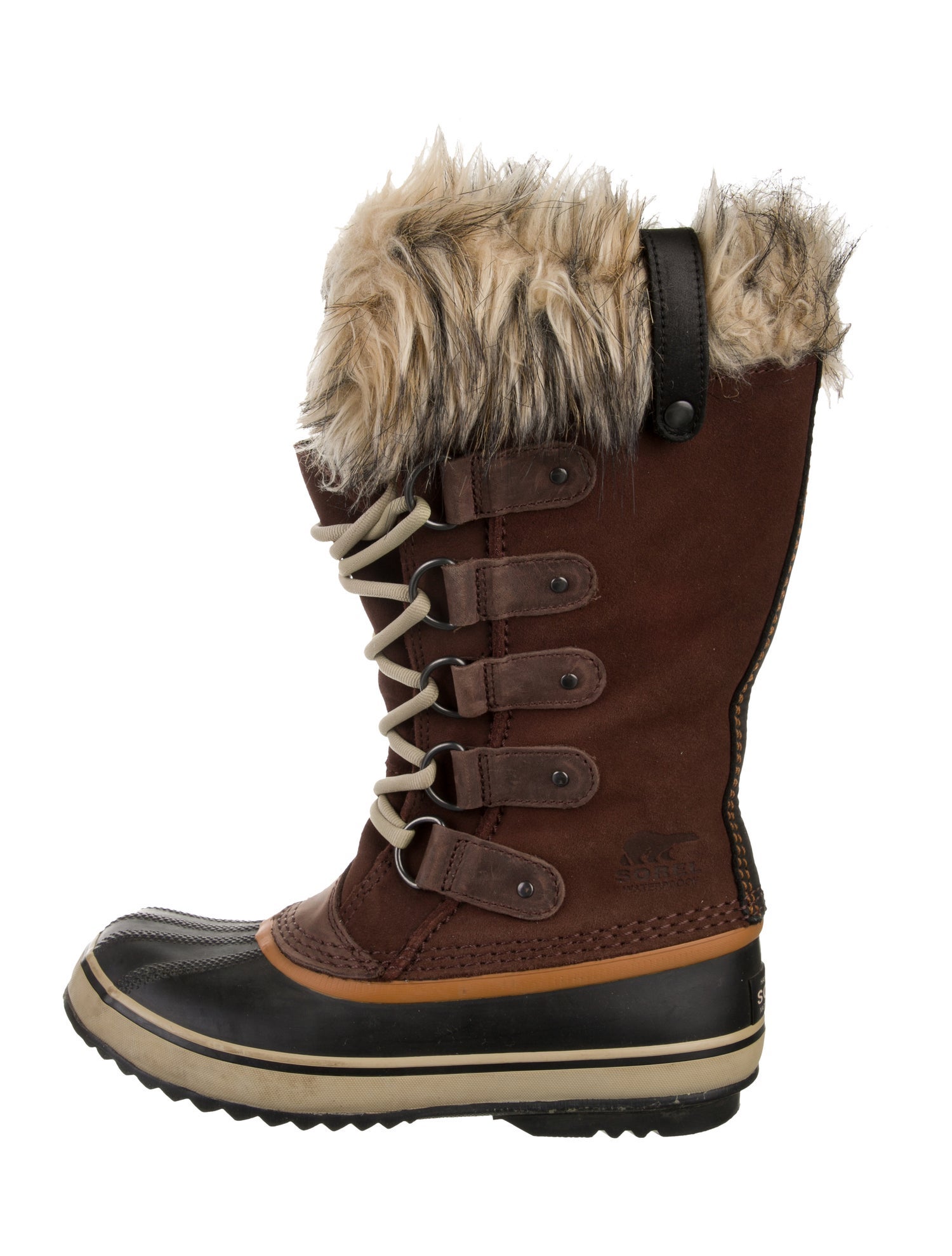 Sorel Suede Faux Fur Trim Lace-Up Boots