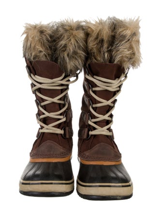 Sorel Suede Faux Fur Trim Lace-Up Boots