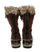 Sorel Suede Faux Fur Trim Lace-Up Boots