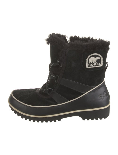 Sorel Suede Faux Fur Trim Lace-Up Boots