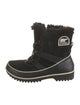 Sorel Suede Faux Fur Trim Lace-Up Boots