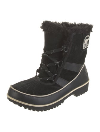 Sorel Suede Faux Fur Trim Lace-Up Boots