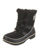 Sorel Suede Faux Fur Trim Lace-Up Boots