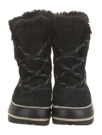Sorel Suede Faux Fur Trim Lace-Up Boots