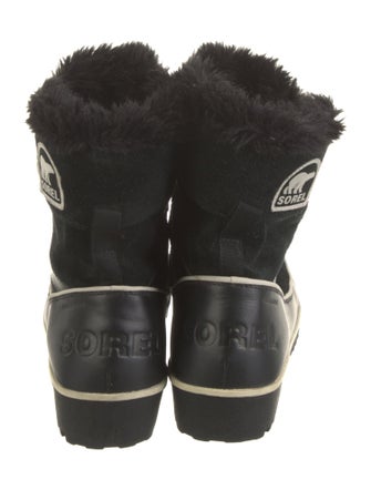 Sorel Suede Faux Fur Trim Lace-Up Boots
