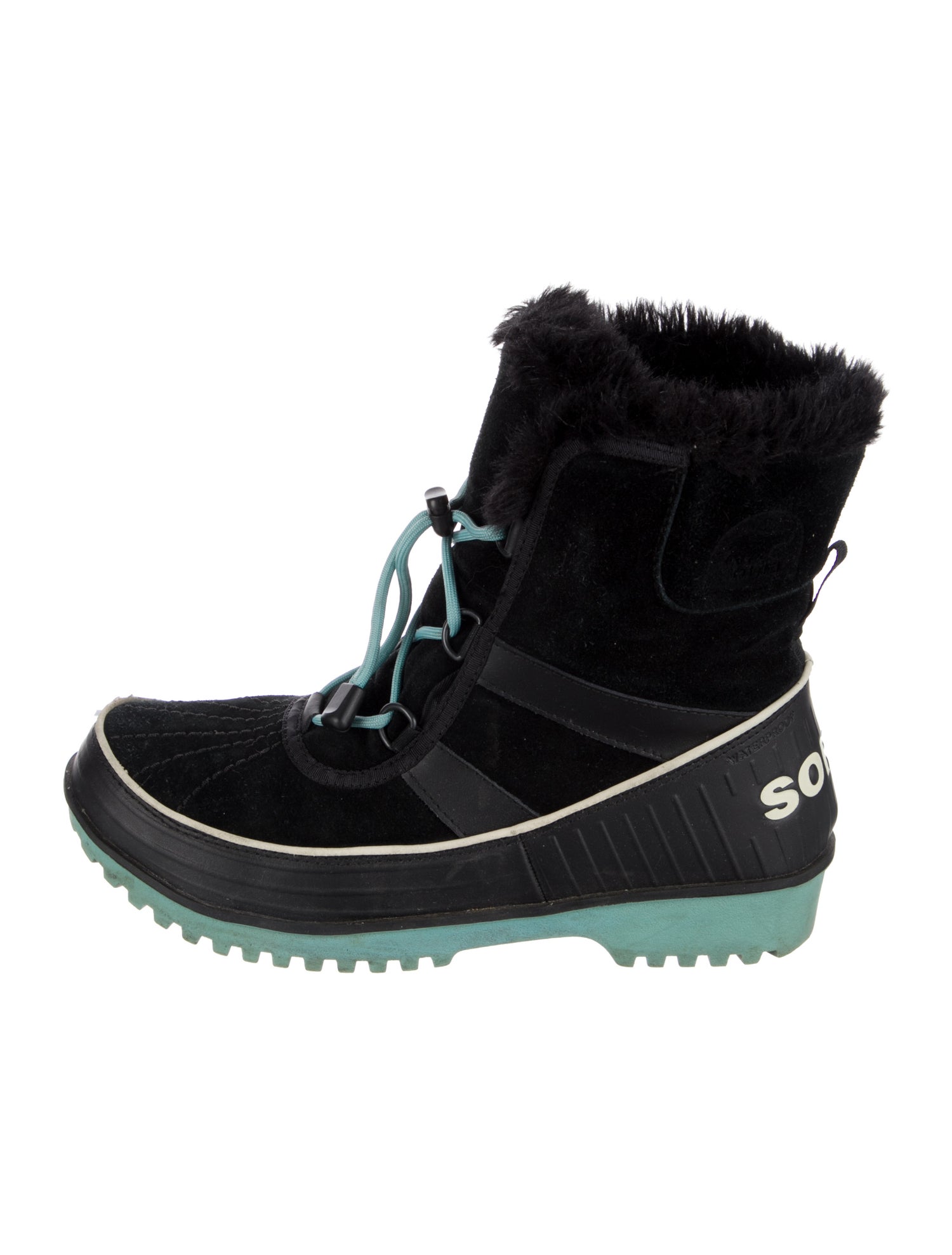 Sorel Suede Faux Fur Trim Lace-Up Boots