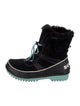 Sorel Suede Faux Fur Trim Lace-Up Boots