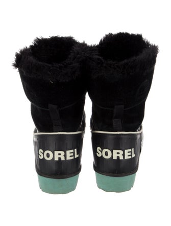 Sorel Suede Faux Fur Trim Lace-Up Boots