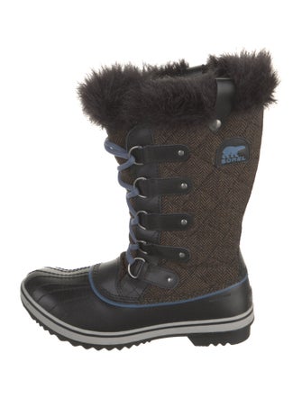 Sorel Faux Fur Trim Lace-Up Boots