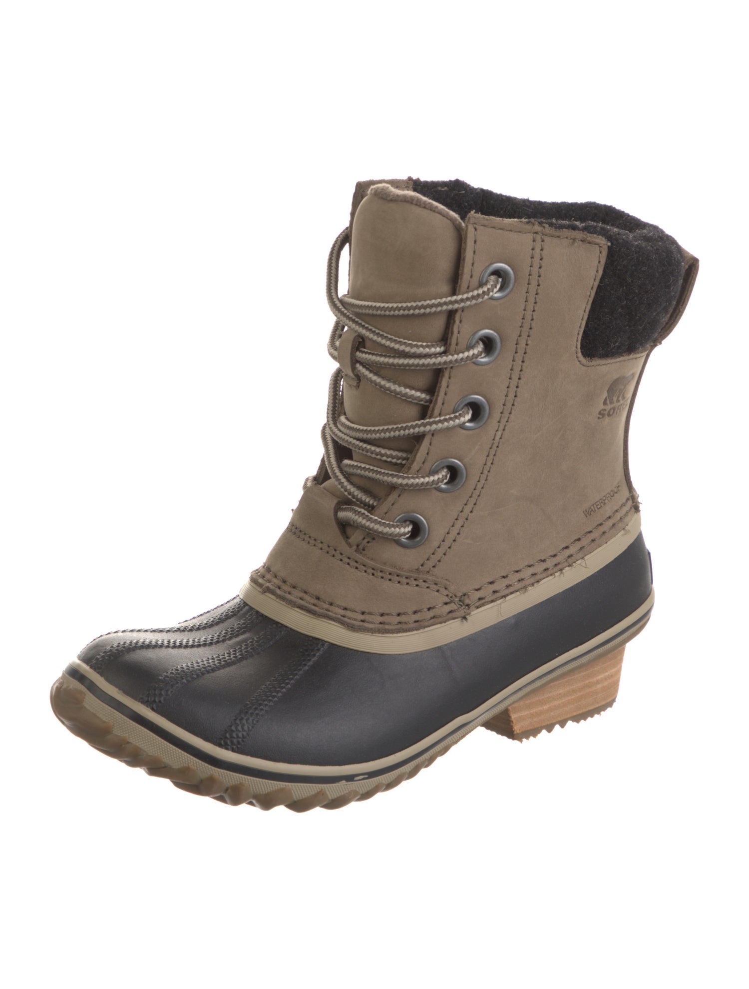 Sorel Suede Colorblock Pattern Lace-Up Boots