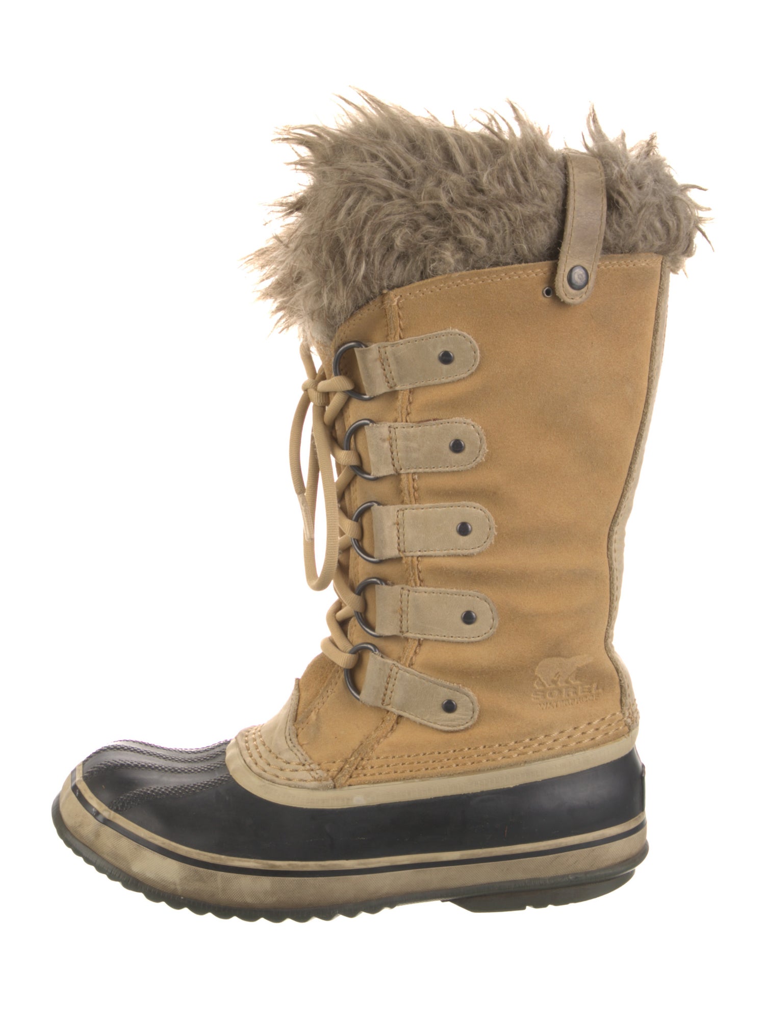 Sorel Suede Faux Fur Trim Lace-Up Boots