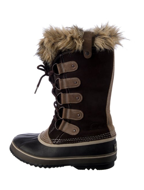 Sorel Suede Faux Fur Trim Lace-Up Boots