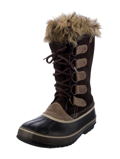 Sorel Suede Faux Fur Trim Lace-Up Boots