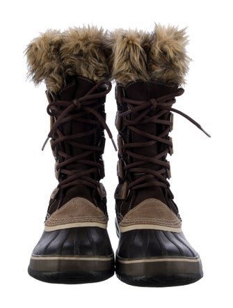Sorel Suede Faux Fur Trim Lace-Up Boots