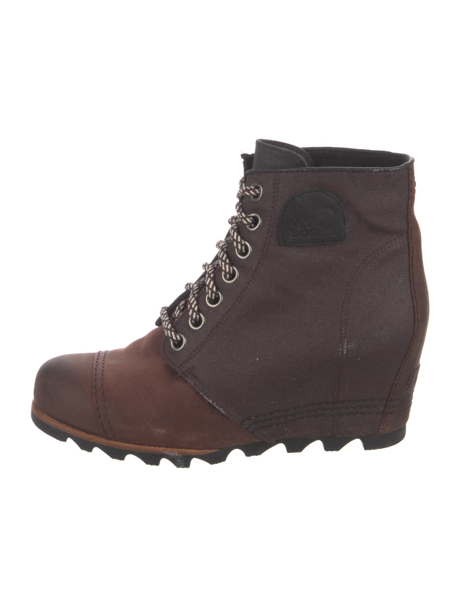 Sorel Canvas Colorblock Pattern Lace-Up Boots