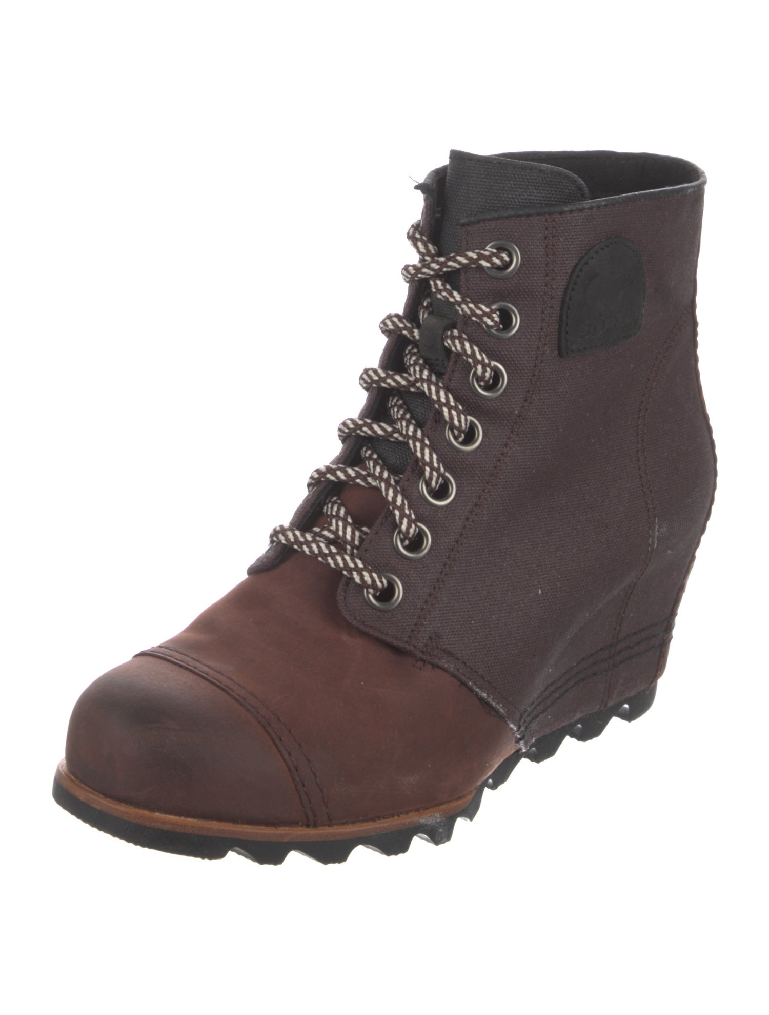 Sorel Canvas Colorblock Pattern Lace-Up Boots