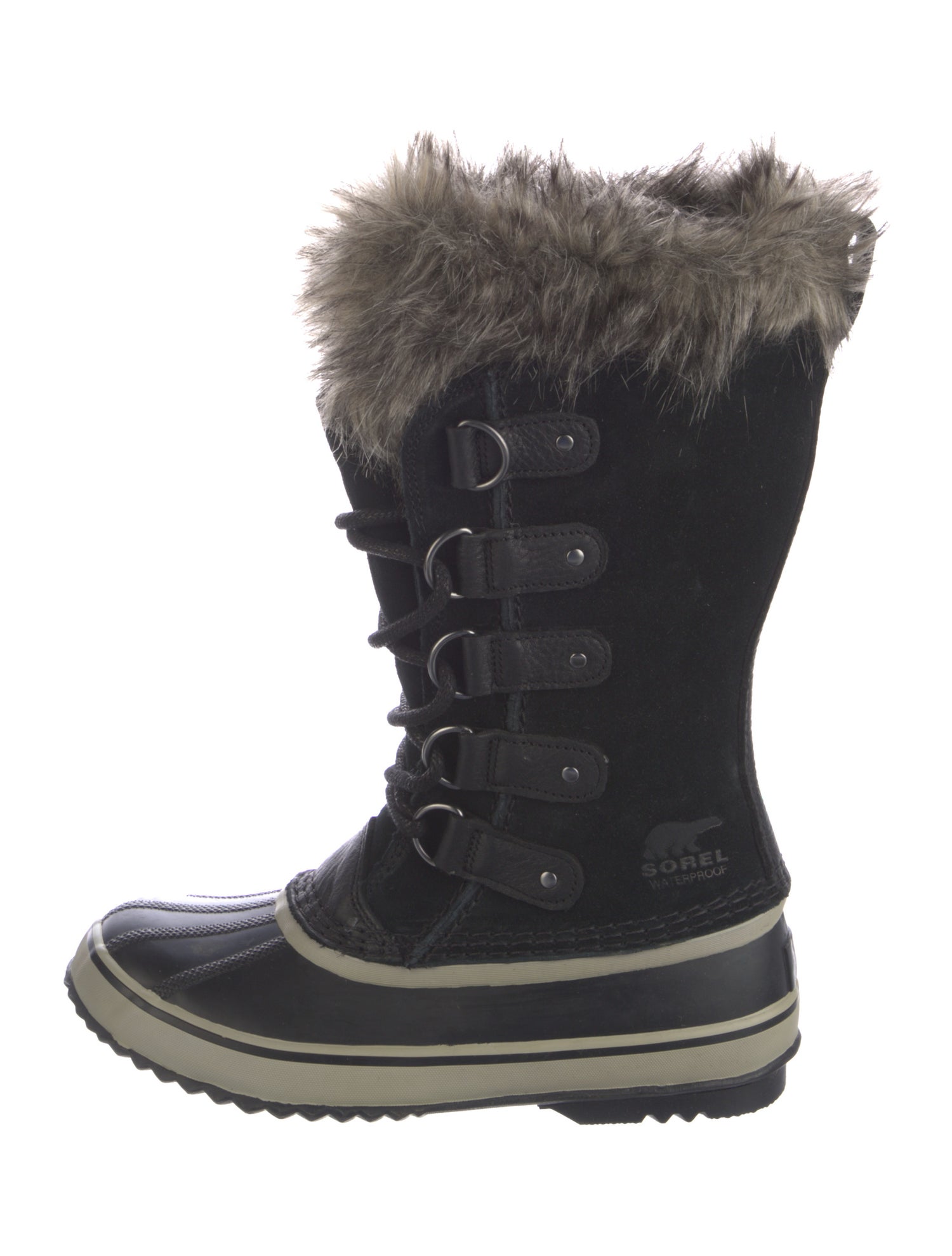 Sorel Suede Faux Fur Trim Lace-Up Boots