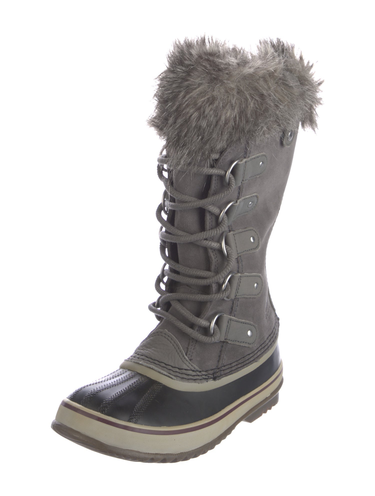 Sorel Suede Faux Fur Trim Lace-Up Boots