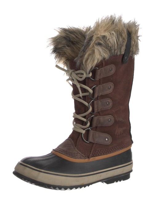 Sorel Suede Faux Fur Trim Lace-Up Boots