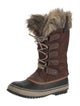 Sorel Suede Faux Fur Trim Lace-Up Boots
