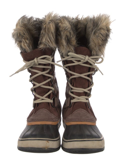 Sorel Suede Faux Fur Trim Lace-Up Boots