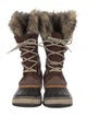 Sorel Suede Faux Fur Trim Lace-Up Boots